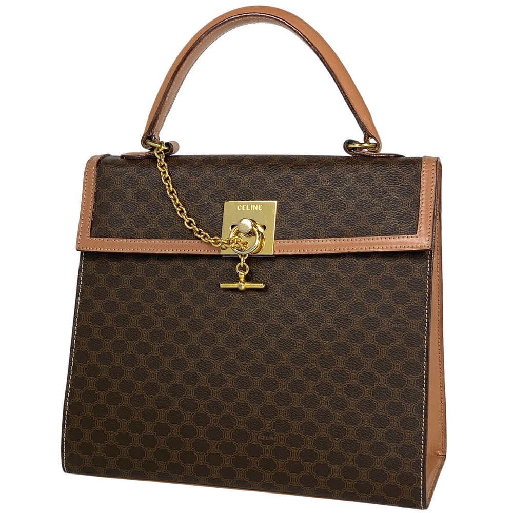 Celine Macadam handbag tote bag all over logo canvas brown